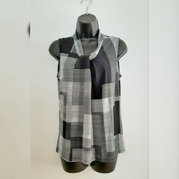 Karl Lagerfeld sleeveless blouse black white - Picture 1 of 6